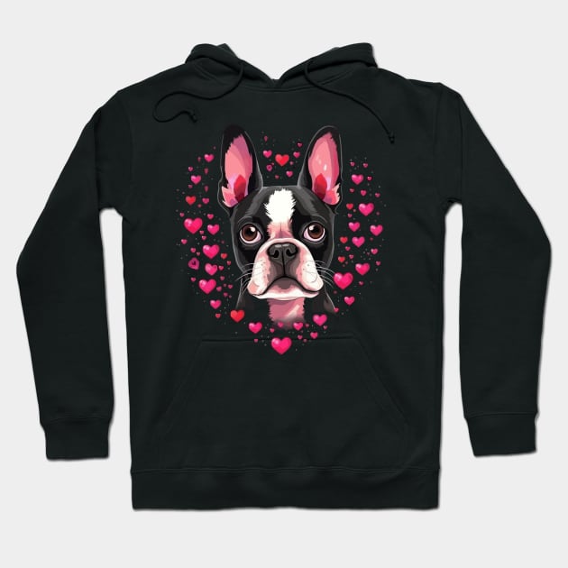 Boston Terrier Valentine Day Hoodie by JH Mart